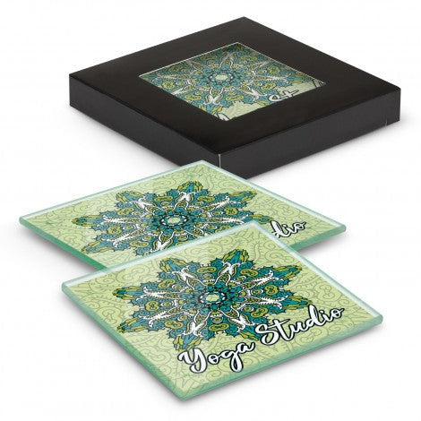 Venice Glass Coaster Set of 2 Square - Full Colour Print