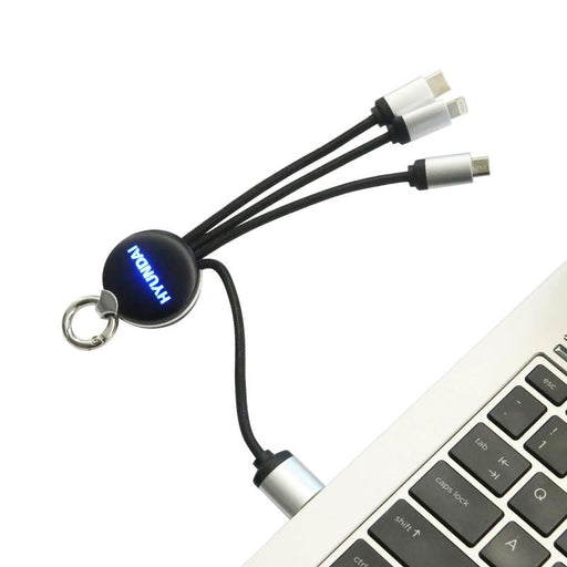 Round Shaped Light Up Charging Cables - Custom Promotional Product
