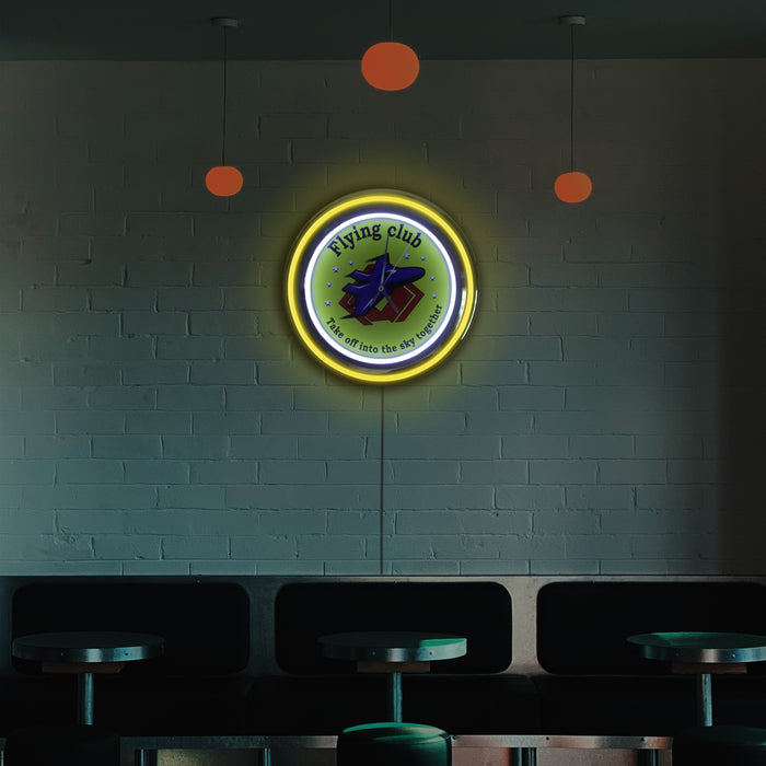 Double Ring Neon Wall Clock - Custom Promotional Product