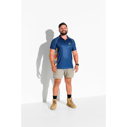 Trademutt Navy Fractal Short Sleeve Polo - Custom Promotional Product