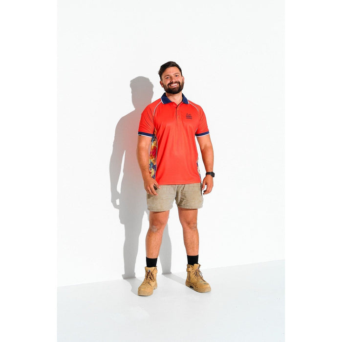 Trademutt Orange Fractal Short Sleeve Polo - Custom Promotional Product