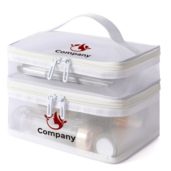 Nylon Mesh Sheer Double Layer Cosmetic Bag - Custom Promotional Product