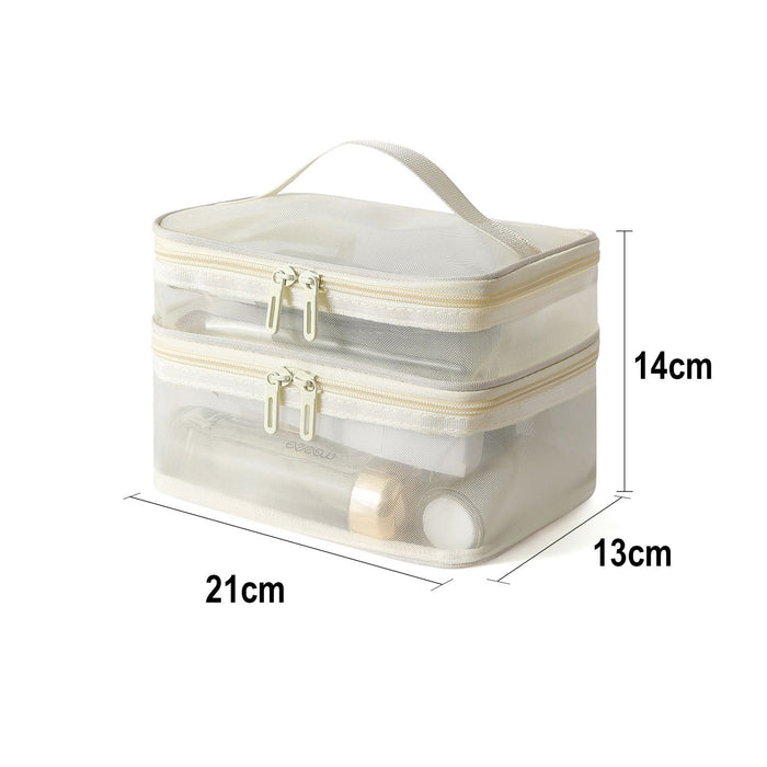 Nylon Mesh Sheer Double Layer Cosmetic Bag - Custom Promotional Product