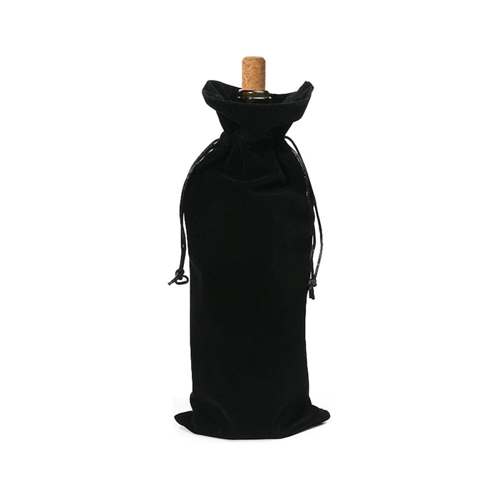 Drawstring Velvet Wine Bottle Bag - Custom Promotional Product