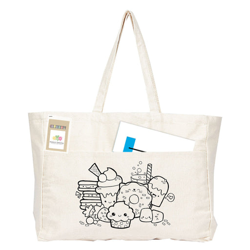 COLOURING DELTON CANVAS LARGE SHOPPER