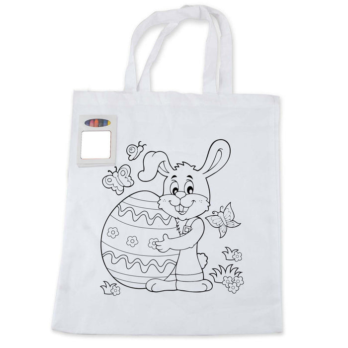 Colouring Short Handle Cotton Bag & Crayon