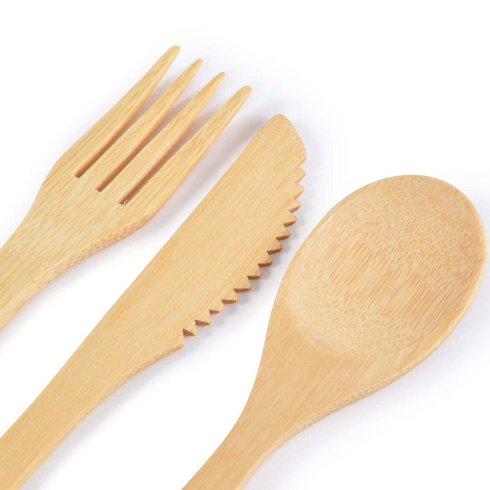 Miso Bamboo Cutlery Set & Straws in Calico Pouch