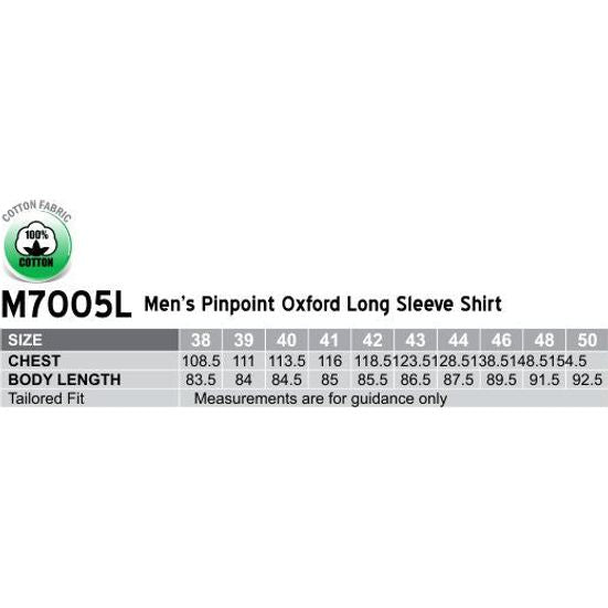 Pinpoint Oxford Long Sleeve Shirt - available in ladies and mens