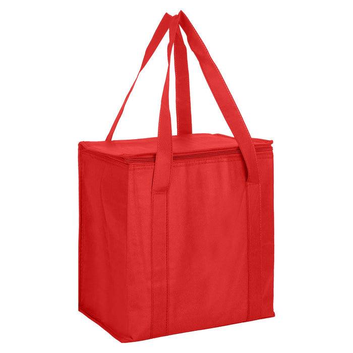 NON WOVEN COOLER BAG WITH ZIPPED LID